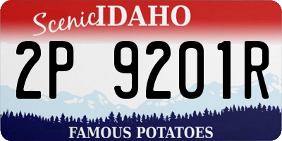 ID license plate 2P9201R