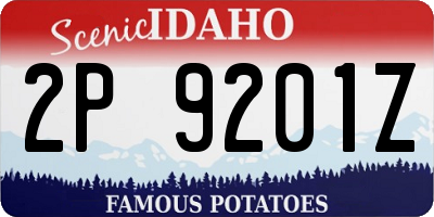 ID license plate 2P9201Z