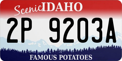 ID license plate 2P9203A