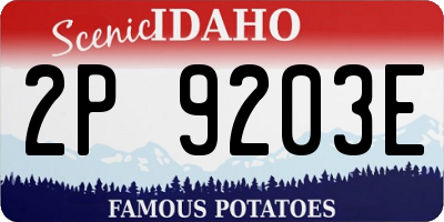 ID license plate 2P9203E