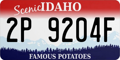 ID license plate 2P9204F