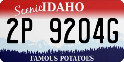 ID license plate 2P9204G
