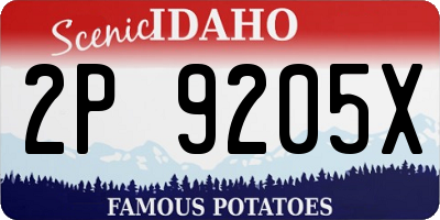ID license plate 2P9205X