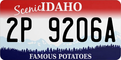 ID license plate 2P9206A