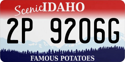 ID license plate 2P9206G