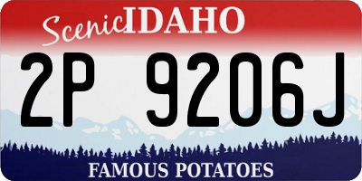 ID license plate 2P9206J