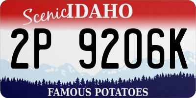 ID license plate 2P9206K