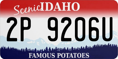 ID license plate 2P9206U