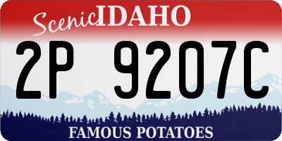 ID license plate 2P9207C