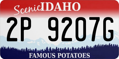 ID license plate 2P9207G