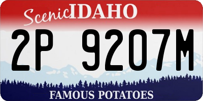 ID license plate 2P9207M