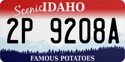 ID license plate 2P9208A