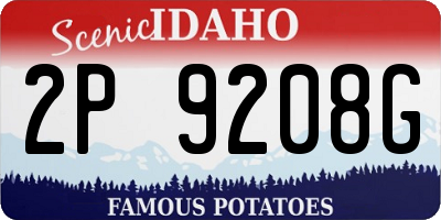 ID license plate 2P9208G