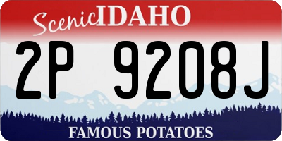 ID license plate 2P9208J