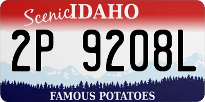 ID license plate 2P9208L