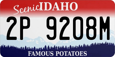 ID license plate 2P9208M