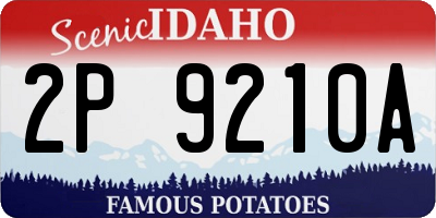 ID license plate 2P9210A