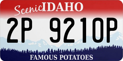 ID license plate 2P9210P