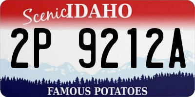 ID license plate 2P9212A