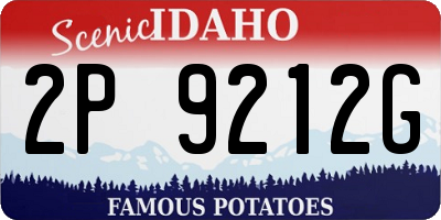 ID license plate 2P9212G