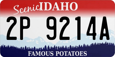 ID license plate 2P9214A