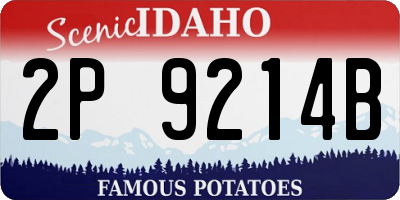 ID license plate 2P9214B