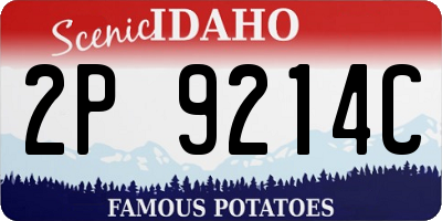ID license plate 2P9214C