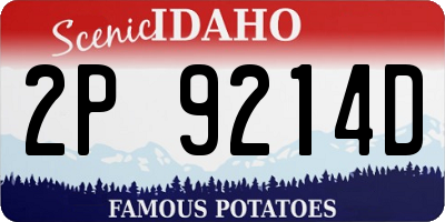 ID license plate 2P9214D
