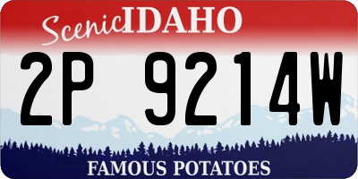 ID license plate 2P9214W
