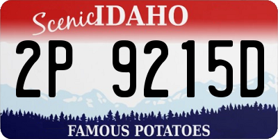 ID license plate 2P9215D