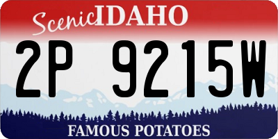 ID license plate 2P9215W