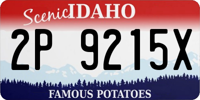 ID license plate 2P9215X