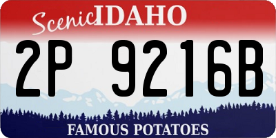 ID license plate 2P9216B