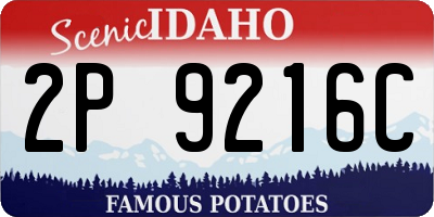 ID license plate 2P9216C