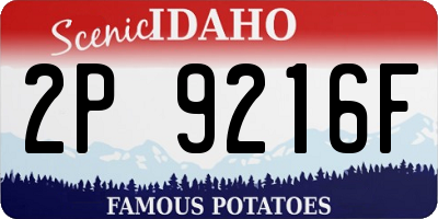 ID license plate 2P9216F