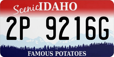 ID license plate 2P9216G