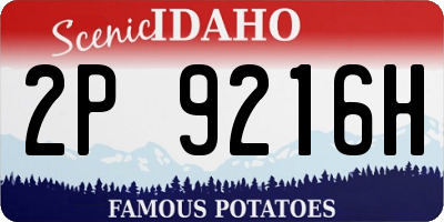 ID license plate 2P9216H