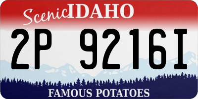 ID license plate 2P9216I