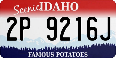 ID license plate 2P9216J