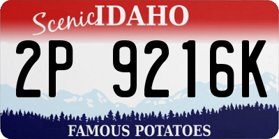 ID license plate 2P9216K