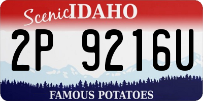 ID license plate 2P9216U