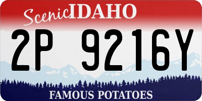 ID license plate 2P9216Y