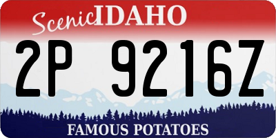ID license plate 2P9216Z