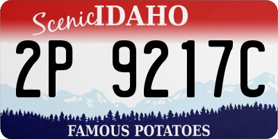 ID license plate 2P9217C