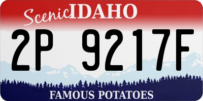 ID license plate 2P9217F