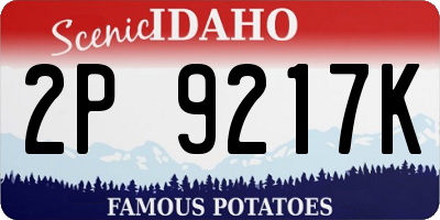 ID license plate 2P9217K