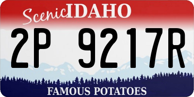 ID license plate 2P9217R