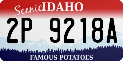 ID license plate 2P9218A