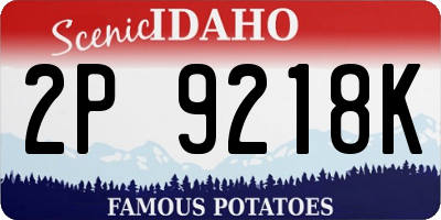 ID license plate 2P9218K