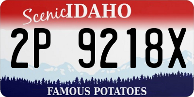 ID license plate 2P9218X